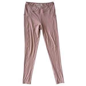 Wolven Crossover Front Pocket Leggings Size Large (Mauve Pink)